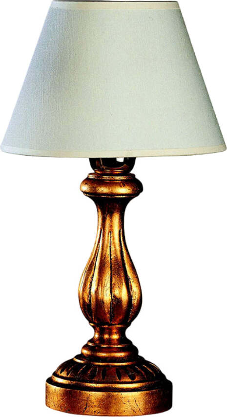 Lumetto-In-Legno-Classico-Oro-Con-Paralume-1-Luce-Allodola