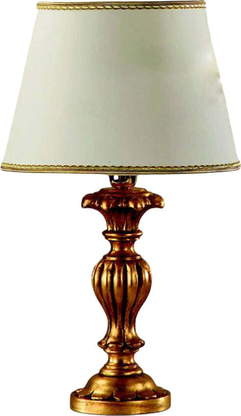 Lumetto-In-Legno-Classico-Oro-Con-Paralume-1-Luce-Beccaccia