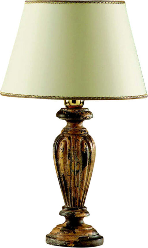 Lumetto-In-Legno-Classico-Verde-Etrusco-Oro-Con-Paralume-1-Luce-Piccione