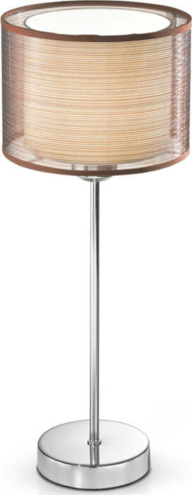 Lumetto-In-Metallo-Moderno-Sirco-Hotel-Cromo-Marrone-1-Luce-E27