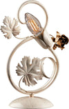 Lumetto-Iris-1-Luce-Arte-Povera-Con-Foglie-In-Ferro-Avorio-E-Oro