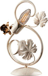 Lumetto-Iris-1-Luce-Arte-Povera-Con-Foglie-In-Ferro-Avorio-E-Oro