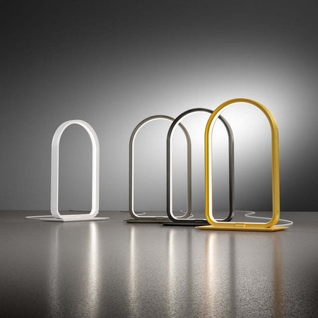 Lumetto-Moderno-Nicole-Alluminio-Oro-Spazzolato-E-Silicone-Bianco-Led-12W