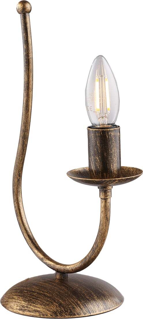 Lumetto-Rustico-Botte-1-Luce-In-Ferro-Battuto-Marrone-E-Oro