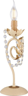 Lumetto-Shabby-Damasco-1-Luce-Ferro-Battuto-Avorio-E-Oro-Con-Cristalli