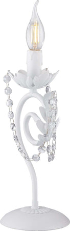 Lumetto-Shabby-Damasco-1-Luce-Ferro-Battuto-Bianco-E-Cristalli