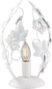 Lumetto-Shabby-Edera-1-Luce-Ferro-Battuto-Bianco-Con-Foglie-E-Cristalli