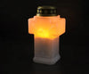 LUMINO VOTIVO CIMITERIALE A LED EFFETTO FIAMMA CON BATTERIE 2AA E INTERRUTTORE