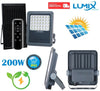 Faro proiettore luce LED da 200W con pannello solare per esterno con sensore crepuscolare e movimento