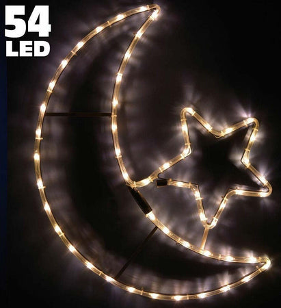 Luna Stella Luminosa Per Esterno 54 Led Bianco Caldo Illuminazione Altezza 66cm Casa, arredamento e bricolage > Prodotti per Feste > Prodotti Natalizi Trade Shop italia - Napoli, Commerciovirtuoso.it