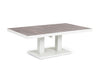 Tavolino Truman con struttura in alluminio, con piano in ceramica, altezza regolabile