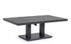 Tavolino Truman con struttura in alluminio, con piano in ceramica, altezza regolabile