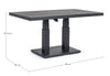 Tavolino Truman con struttura in alluminio, con piano in ceramica, altezza regolabile