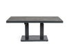 Tavolino Truman con struttura in alluminio, con piano in ceramica, altezza regolabile