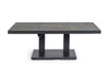 Tavolino Truman con struttura in alluminio, con piano in ceramica, altezza regolabile