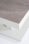 Tavolino Truman con struttura in alluminio, con piano in ceramica, altezza regolabile
