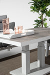 Tavolino Truman con struttura in alluminio, con piano in ceramica, altezza regolabile