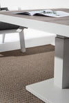 Tavolino Truman con struttura in alluminio, con piano in ceramica, altezza regolabile