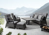 Tavolino Truman con struttura in alluminio, con piano in ceramica, altezza regolabile