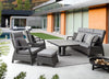 Tavolino Truman con struttura in alluminio, con piano in ceramica, altezza regolabile