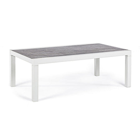Tavolo "Kledi" piano in ceramica, struttura in alluminio per esterno da 120 x 70 cm