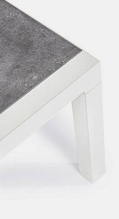 Tavolo "Kledi" piano in ceramica, struttura in alluminio per esterno da 120 x 70 cm