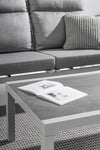Tavolo Kledi piano in ceramica, struttura in alluminio per esterno da 120 x 70 cm