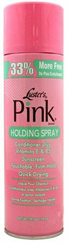 LUSTER'S PINK HOLDING SPRAY CONDITIONER PLUS VITAMINS E &B5SUNSCREEN TOUCHABLE FIRM HOLD QUICK DRYING PER CAPELLI AFRO LATINA 326G