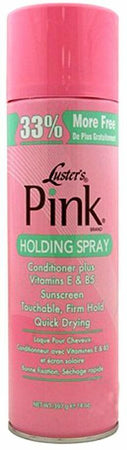 LUSTER'S PINK HOLDING SPRAY CONDITIONER PLUS VITAMINS E &B5SUNSCREEN TOUCHABLE FIRM HOLD QUICK DRYING PER CAPELLI AFRO LATINA 326G