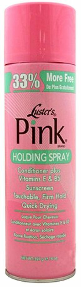 LUSTER'S PINK HOLDING SPRAY CONDITIONER PLUS VITAMINS E &B5SUNSCREEN TOUCHABLE FIRM HOLD QUICK DRYING PER CAPELLI AFRO LATINA 326G