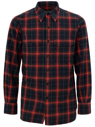 Tom Ford Camicia a quadri in misto cotone da uomo
