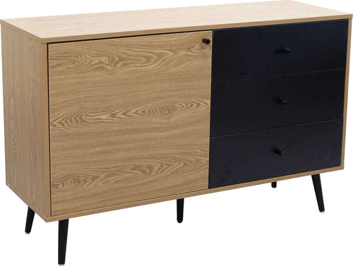 LYNN---madia-moderna-un-anta-e-tre-cassetti-118x39,5x76-h-Marrone-Milani-Home