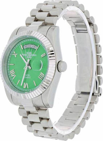 M. & M. PRIMO EMPORIO 21-68 Orologio Da Uomo Day Date Just In Acciaio Modello Jubilee Quadrante Verde Moda/Uomo/Orologi/Orologi da polso Milano Fashion Watch - Marcianise, Commerciovirtuoso.it