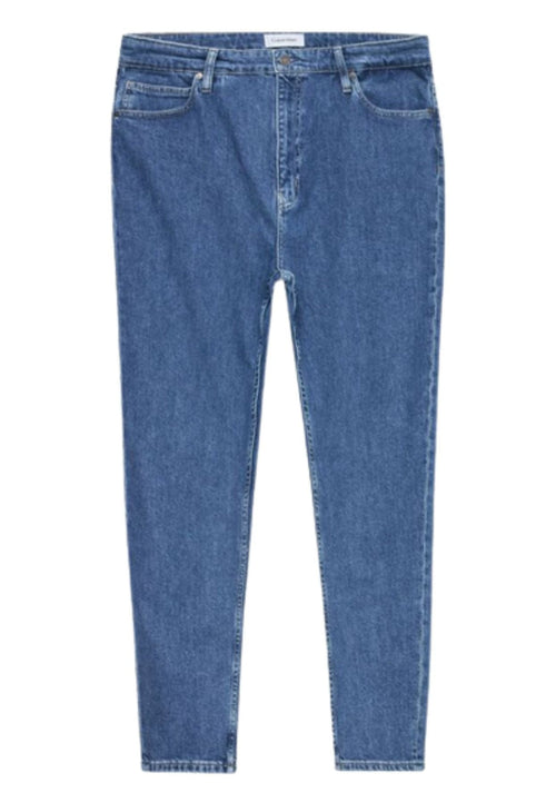 calvin klein jeans HIGH RISE TAPERED-MID BLUE da donna