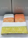 Set Asciugamani 3+3 Creole Firenze Flo  Spugna di Cotone