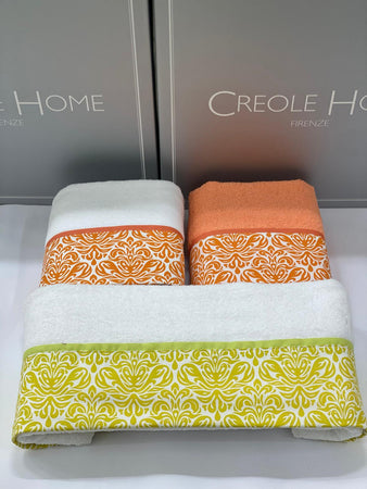 Set Asciugamani 3+3 Creole Firenze Flo  Spugna di Cotone