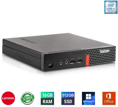 PC Lenovo ThinkCentre M710Q Tiny Intel Core i7-7700T 16/512GB Ricondizionato