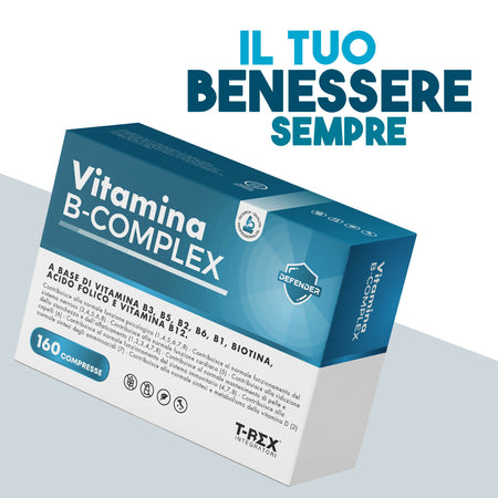 T-rex integratori, vitamina b complex 160 compresse vegan (5 mesi di fornitura)