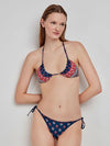 Costume Gisela 2/30224BT taglia M, bikini reversibile fantasia etnica, top triangolo con foam estraibile, slip con laccetti laterali.