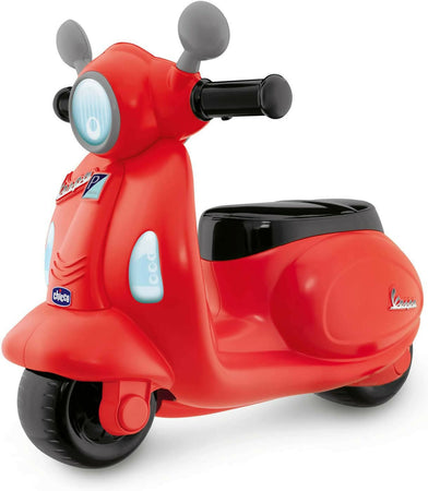 CHICCO Vespa - modello Bambini Primavera colore ROSSO, Moto Giocattolo Cavalcabile con Pannello Elettronico, Luci e Suoni, Ruote di Supporto Rimuovibili, Max 25 Kg - Giochi per Bambini 1-3 Anni