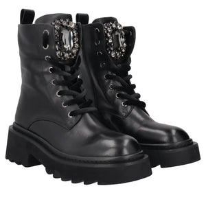 ToscaBlu Donna Stivaletto Lea in pelle con maxi pietra colore nero