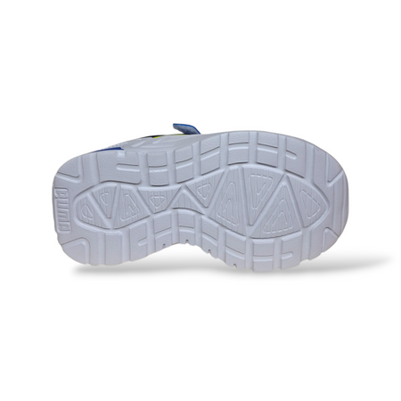 Puma Trinity Sneakers Bambino Blu Celeste Bianco Giallo – Velcro e Lacci | Taglie 20-35
