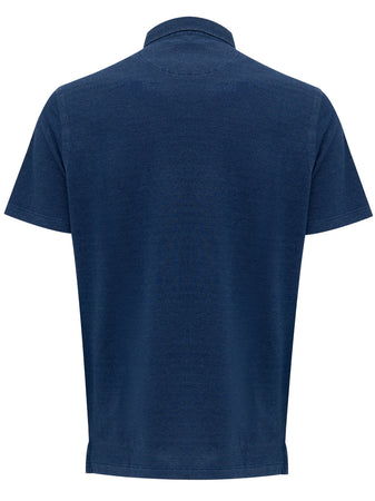 Corneliani Polo manica corta blu navy da uomo