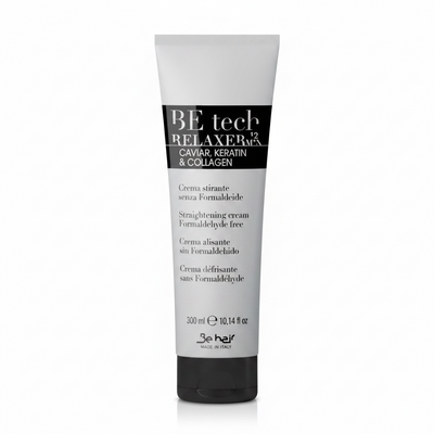 Crema Stirante Capelli Professionale Be Tech Relaxer – Trattamento Lisciante Senza Formaldeide con Cheratina, Collagene e Caviale, Anticrespo Idratante per Capelli Lisci, Luminosi e Setosi