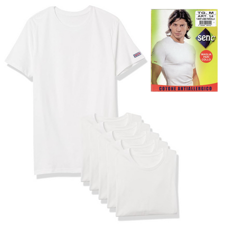Senc maglietta elasticizzata per uomo (scollo a giro) art. 14