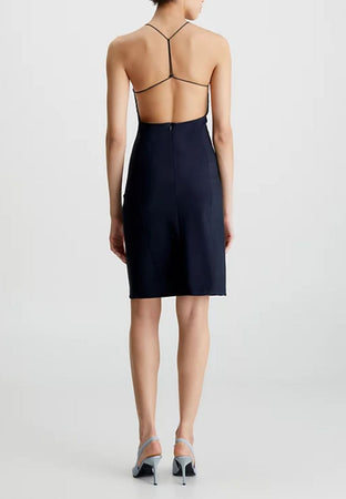 calvin klein VESTITO STRAPPY CROSSBACK SLIP DRESS da uomo