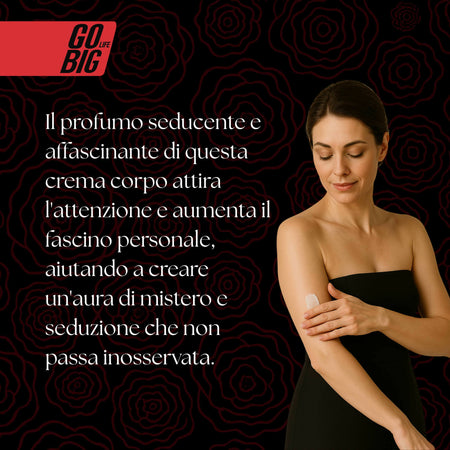 Gobig life crema corpo ai feromoni con vitamina e e lectina - idratazione profonda, aumento dell'attrattiva e sicurezza - formula con ingredienti naturali - profumo seduce e attrae