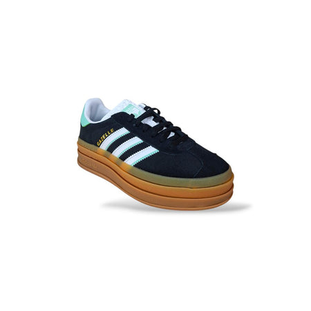Scarpe sneakers Bambine e ragazze adidas GAZZELLE bold j IH6456 nero-celeste-beige laccio