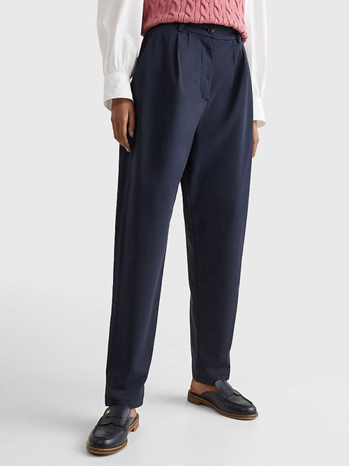 Tommy Hilfiger PANTALONE CO SCARF PLEATED TAPERED da donna