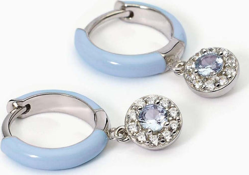 Mabina-----Orecchini-a-cerchio-in-argento-con-smalto-azzurro-e-zircone-acquamarina-MILANESIENNE